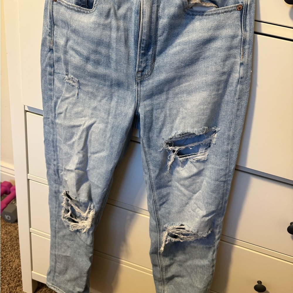 American Eagle Outfitters Blue Boyfriend Distressed Jeans